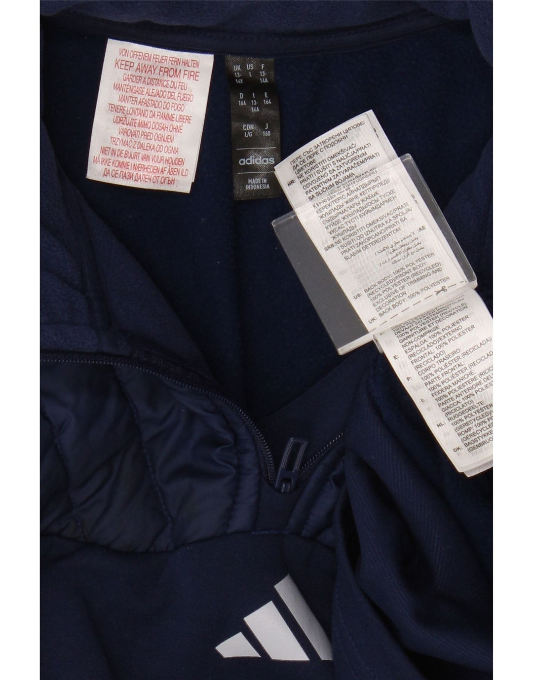 Adidas Jungen Aeroready Zip Neck Pullover Trainingsanzug Top 13–14 Jahre Marineblau