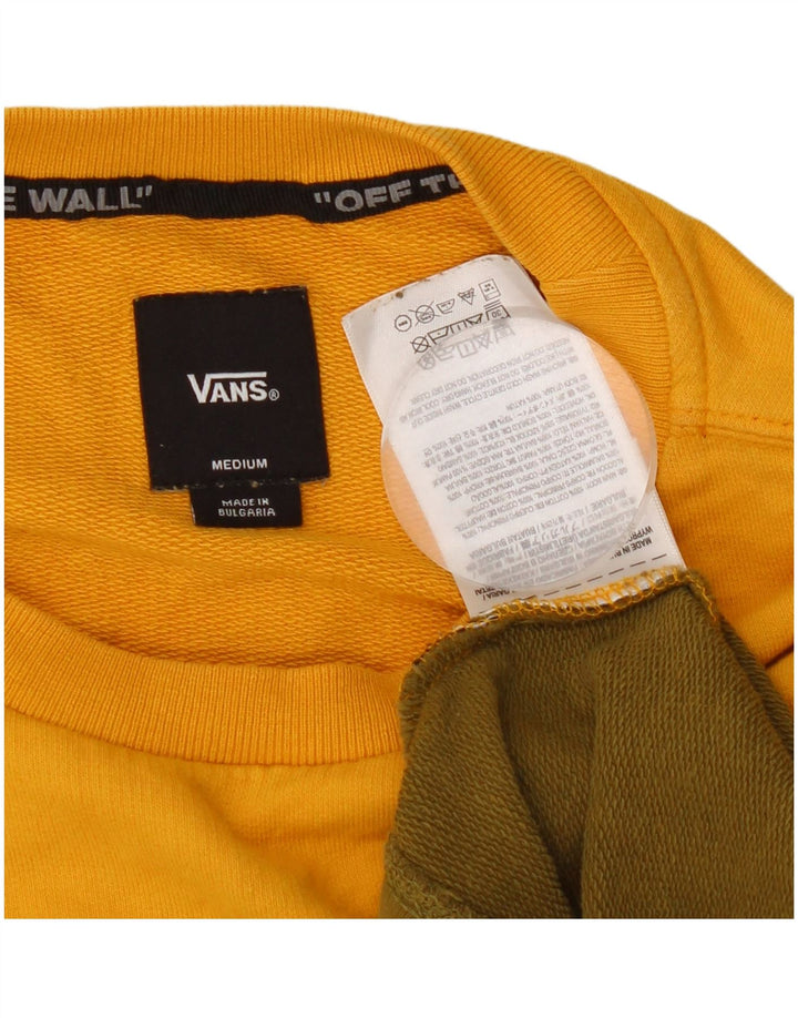Vans Herren Grafik-Sweatshirt-Pullover aus mittelgelber Colourblock-Baumwolle