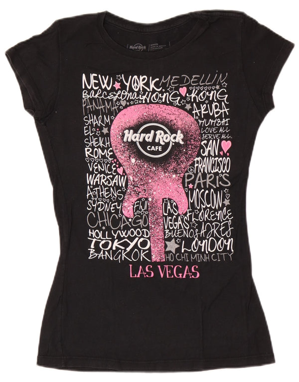 Hard Rock Cafe Mädchen Las Vegas Graphic T-Shirt Top 13–14 Jahre Medium Schwarz