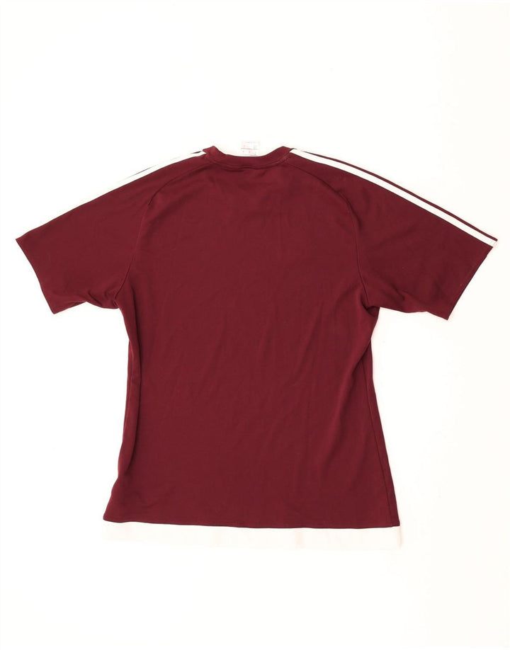 Adidas Herren Climalite T-Shirt Top Medium Maroon Polyester