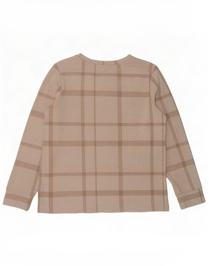 Marks & Spencer Damen Top Langarm UK 12 Medium Off White Check