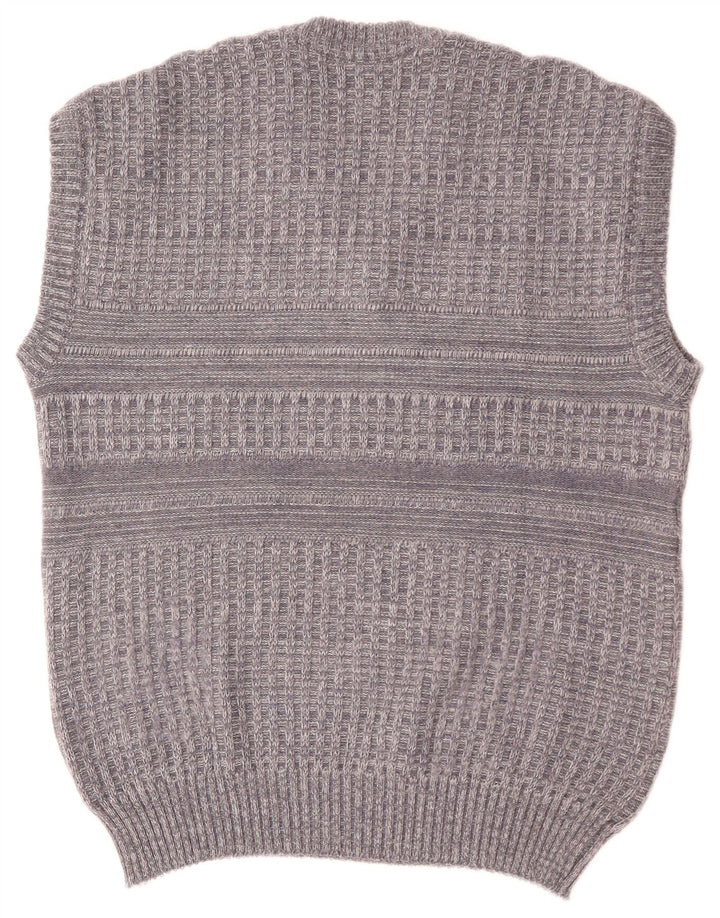 Vintage Herren Weste Tank Top Groß Grau