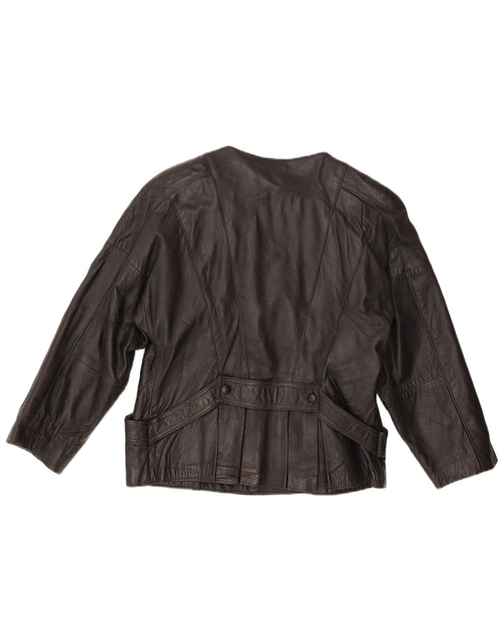 Vintage Damen Lederjacke UK 10 Small Schwarz
