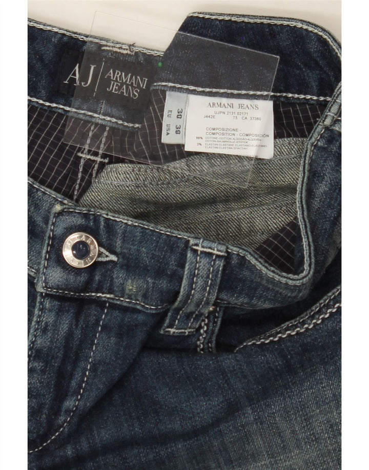 ARMANI Womens Slim Jeans W30 L30 Navy Blue Cotton Vintage Armani and Second-Hand Armani from Messina Hembry 