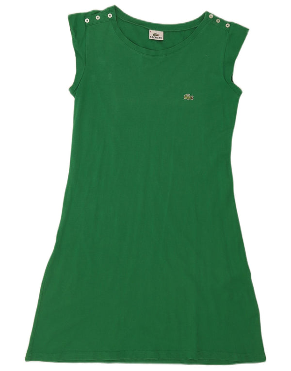 Lacoste T-Shirt-Kleid für Mädchen, 7–8 Jahre, grüne Baumwolle