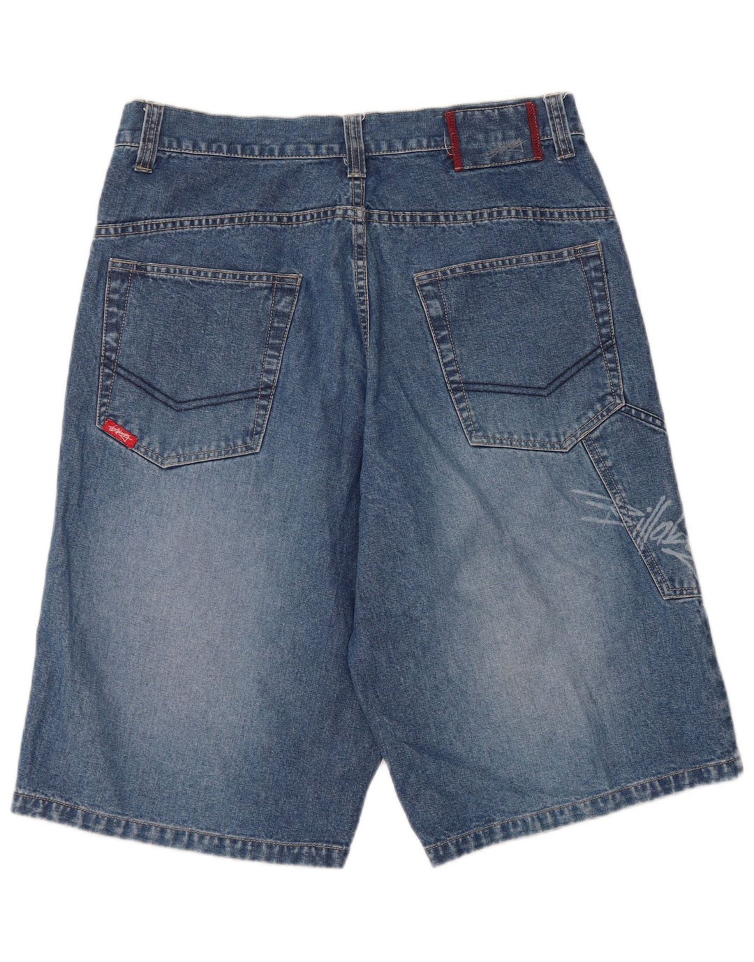 Billabong Womens Graphic Denim Shorts W32 Große blaue Baumwolle