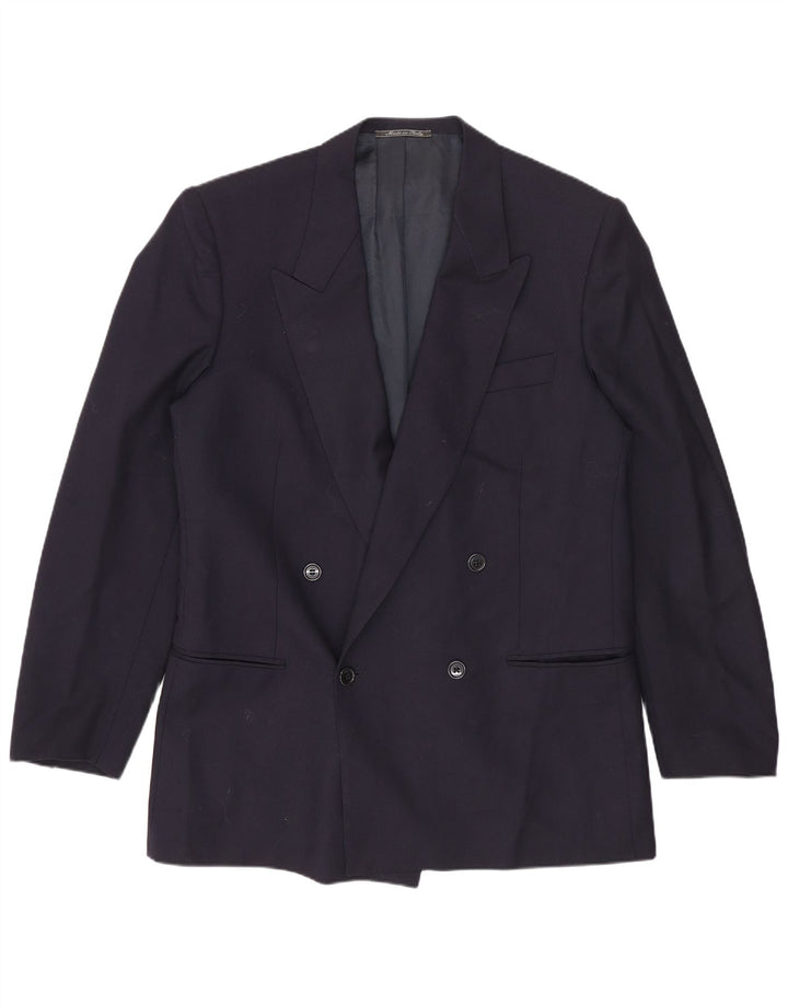 Lubiam Herren-Blazer, zweireihig, Größe IT 48, mittleres Marineblau