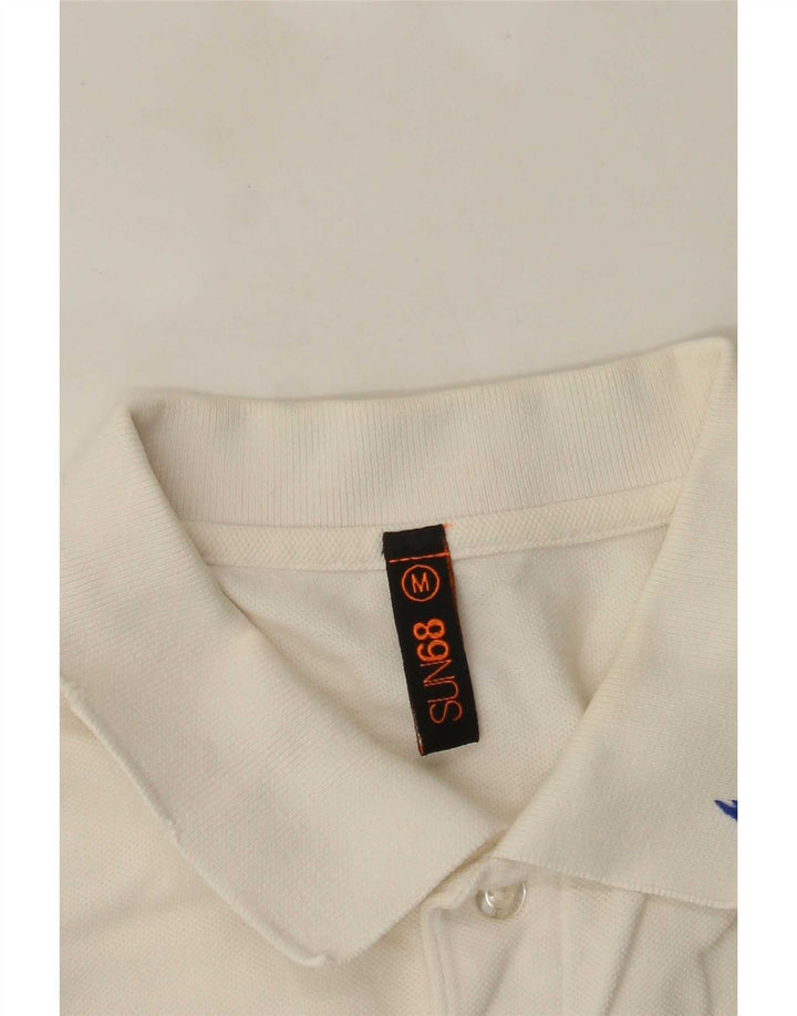 Sun68 Herren-Poloshirt mit Grafik, mittelweiß