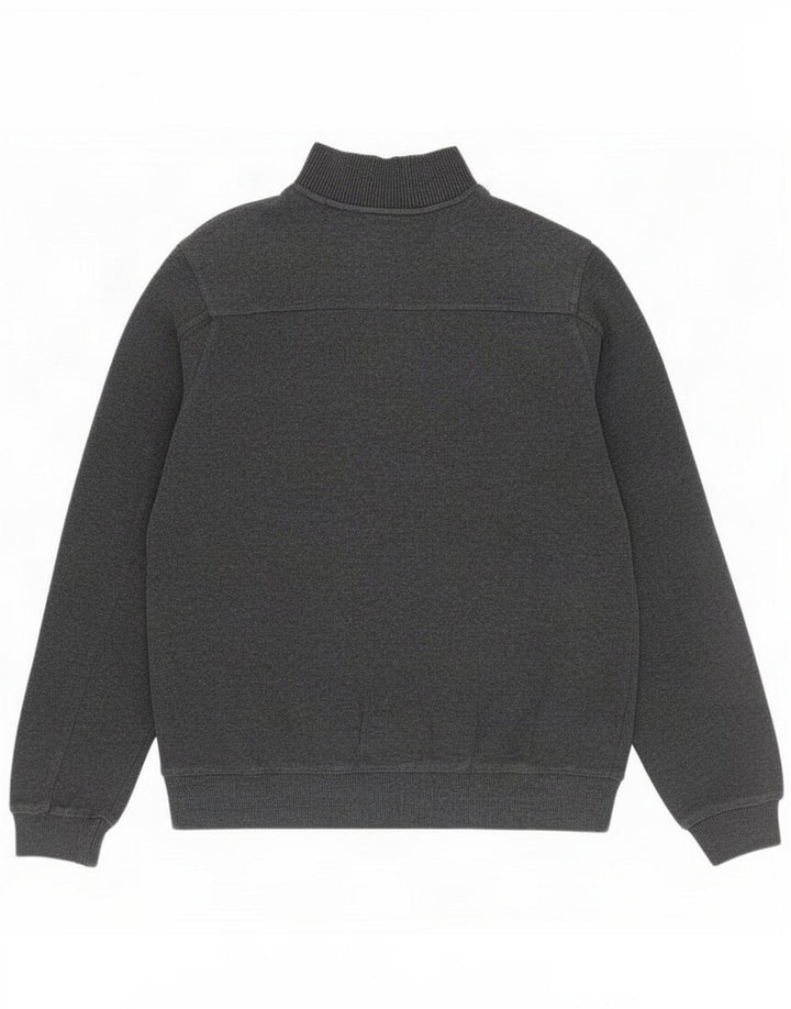 John Partridge Herren-Pullover mit Reißverschluss, mittelgraue Baumwolle