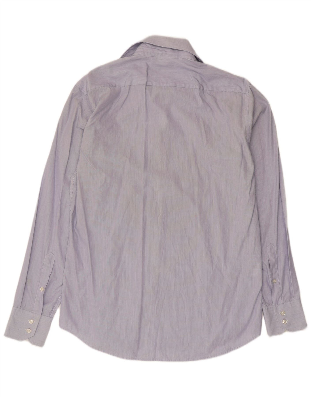 Hugo Boss Herren-Hemd mit normaler Passform, Größe 39 15 1/2, mittelblauer Nadelstreifen