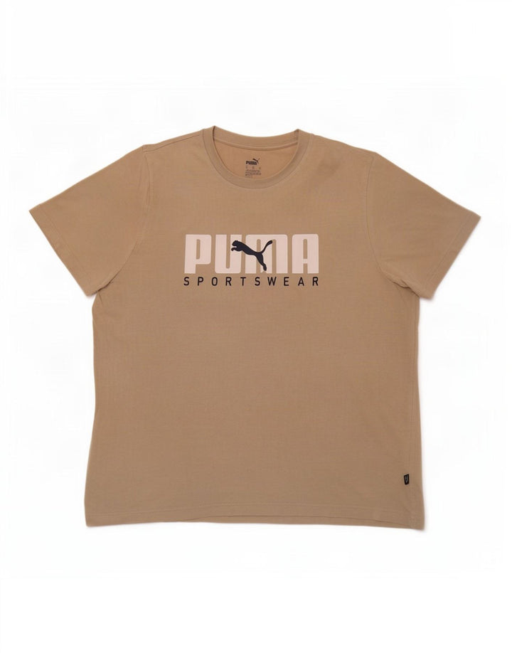 Puma Herren Grafik T-Shirt Top XL Beige