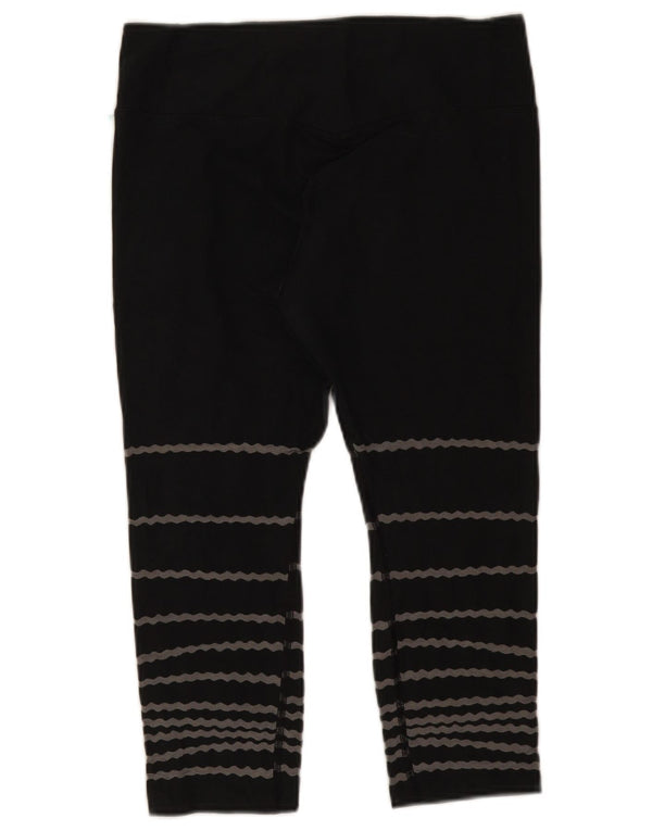 Nike Damen Capri-Leggings UK 14 Große schwarz gestreifte Baumwolle