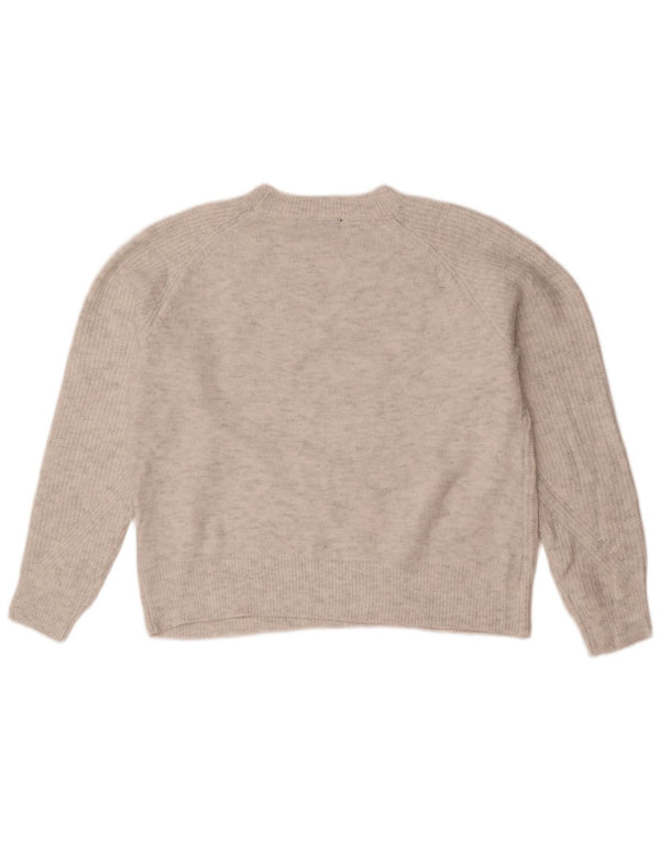 Marks & Spencer Damen-Pullover mit Rundhalsausschnitt, UK 14, mittelgraues Acryl