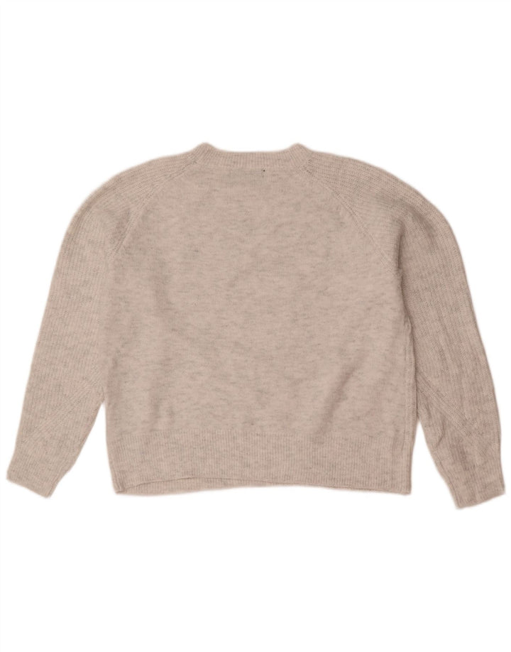 Marks & Spencer Damen-Pullover mit Rundhalsausschnitt, UK 14, mittelgraues Acryl