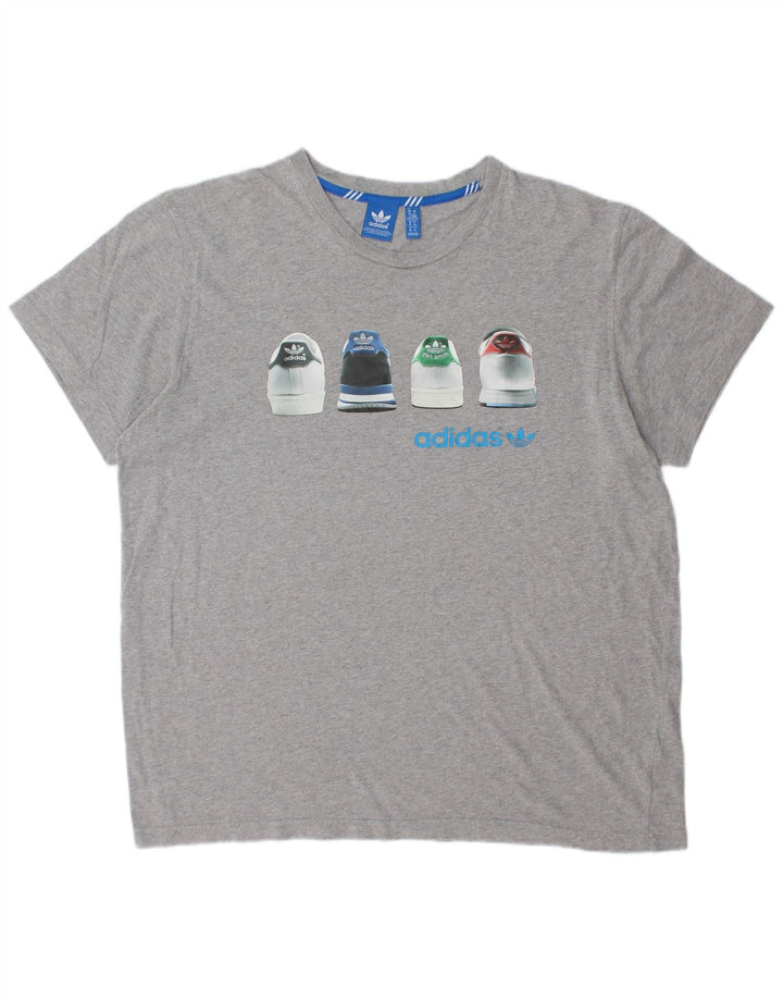 ADIDAS Herren Grafik T-Shirt Top XL Grau