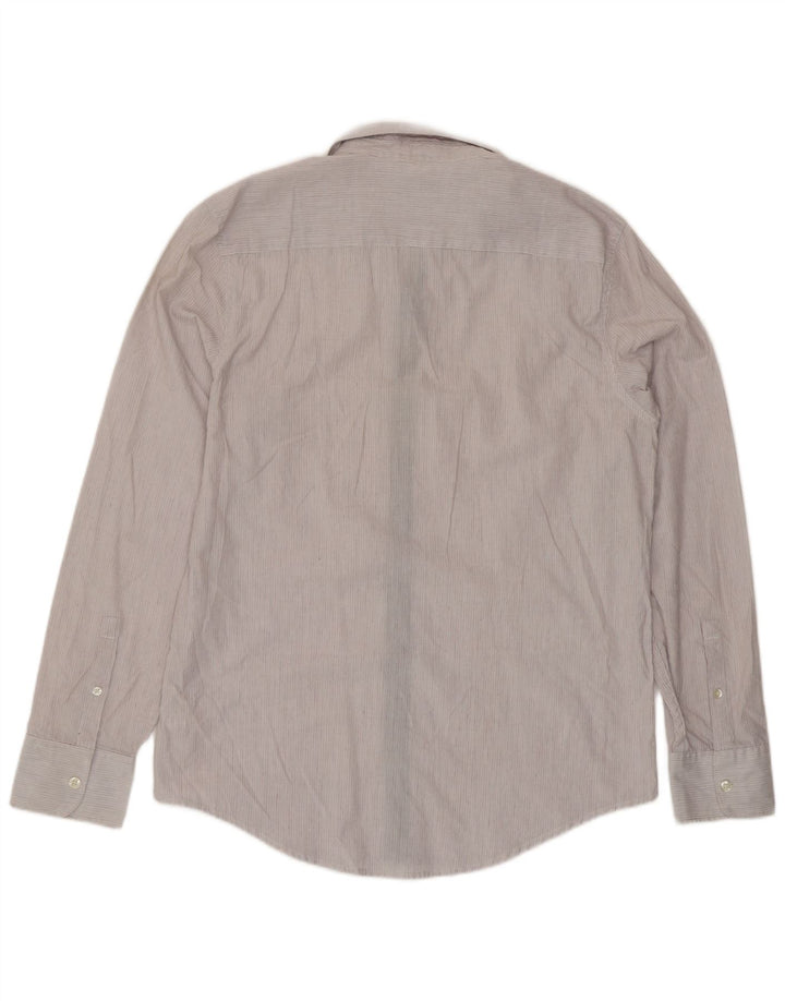 Penguin Herren Heritage Slim Fit Hemd aus mittelweißer Nadelstreifen-Baumwolle