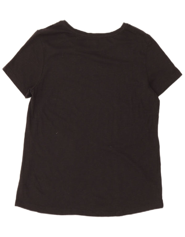 Eddie Bauer Damen T-Shirt Top UK 14 Large Schwarz Baumwolle