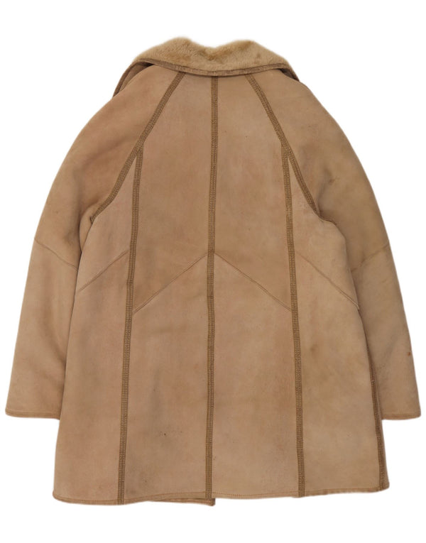 VINTAGE Damen Shearling-Mantel IT 46 Large Beige Shearling