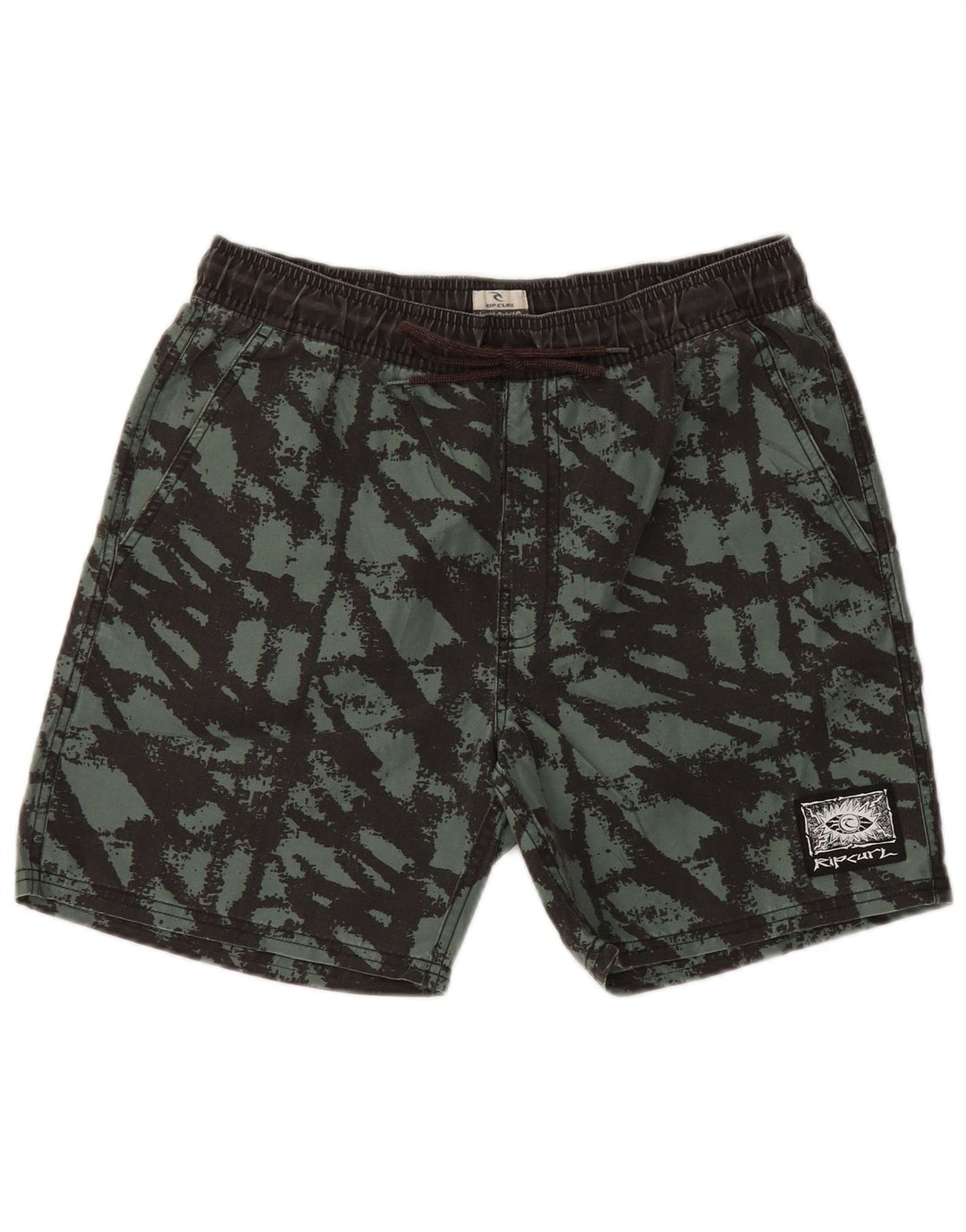 RIP CURL Herren-Badeshorts mit abstraktem Muster, Größe S, Grün, Polyester