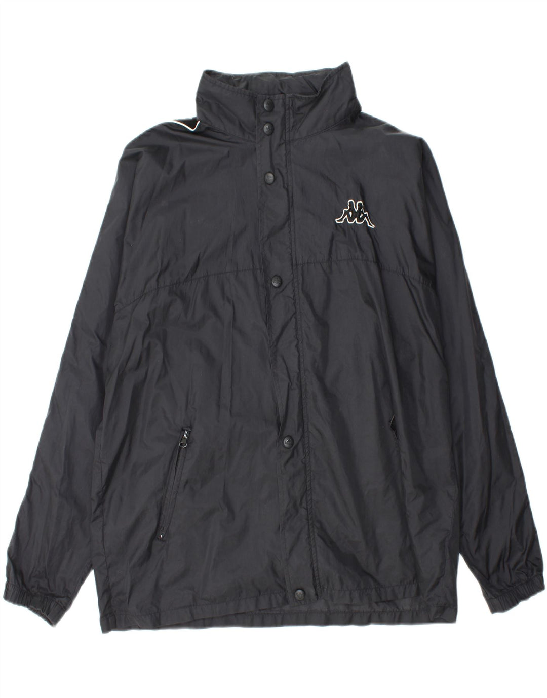 KAPPA Herren Graphic Windjacke UK 42 XL Schwarz Nylon