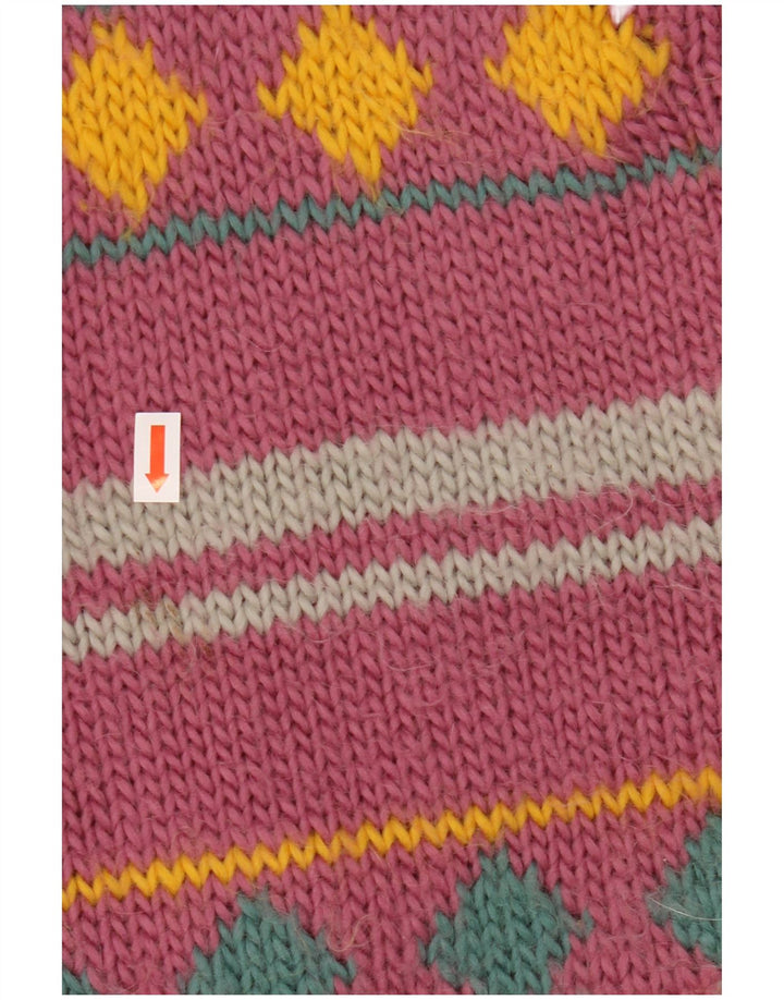 VINTAGE Damen Cardigan Pullover UK 18 XL Lila gestreift