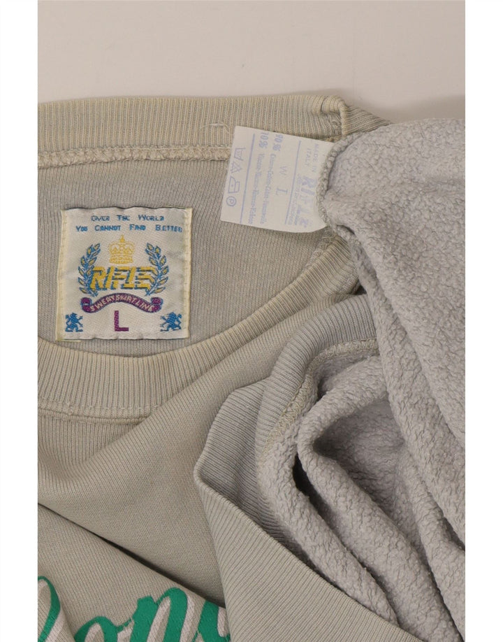 RIFLE Herren-Sweatshirt mit Grafik, groß, aus grauer Baumwolle