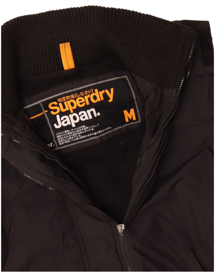 SUPERDRY Herren-Windbreakerjacke mit Kapuze, UK 38, Mittelschwarz, Polyester