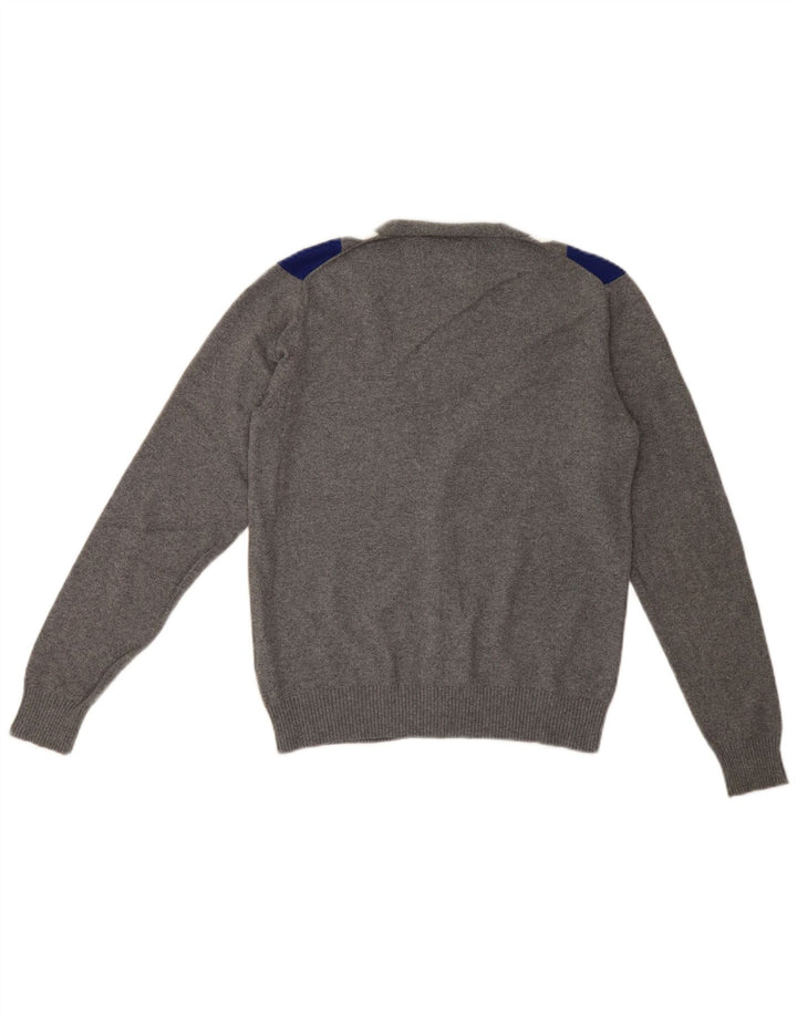Sun68 Herren-Strickjacke, klein, graue Argyle-/Diamant-Baumwolle