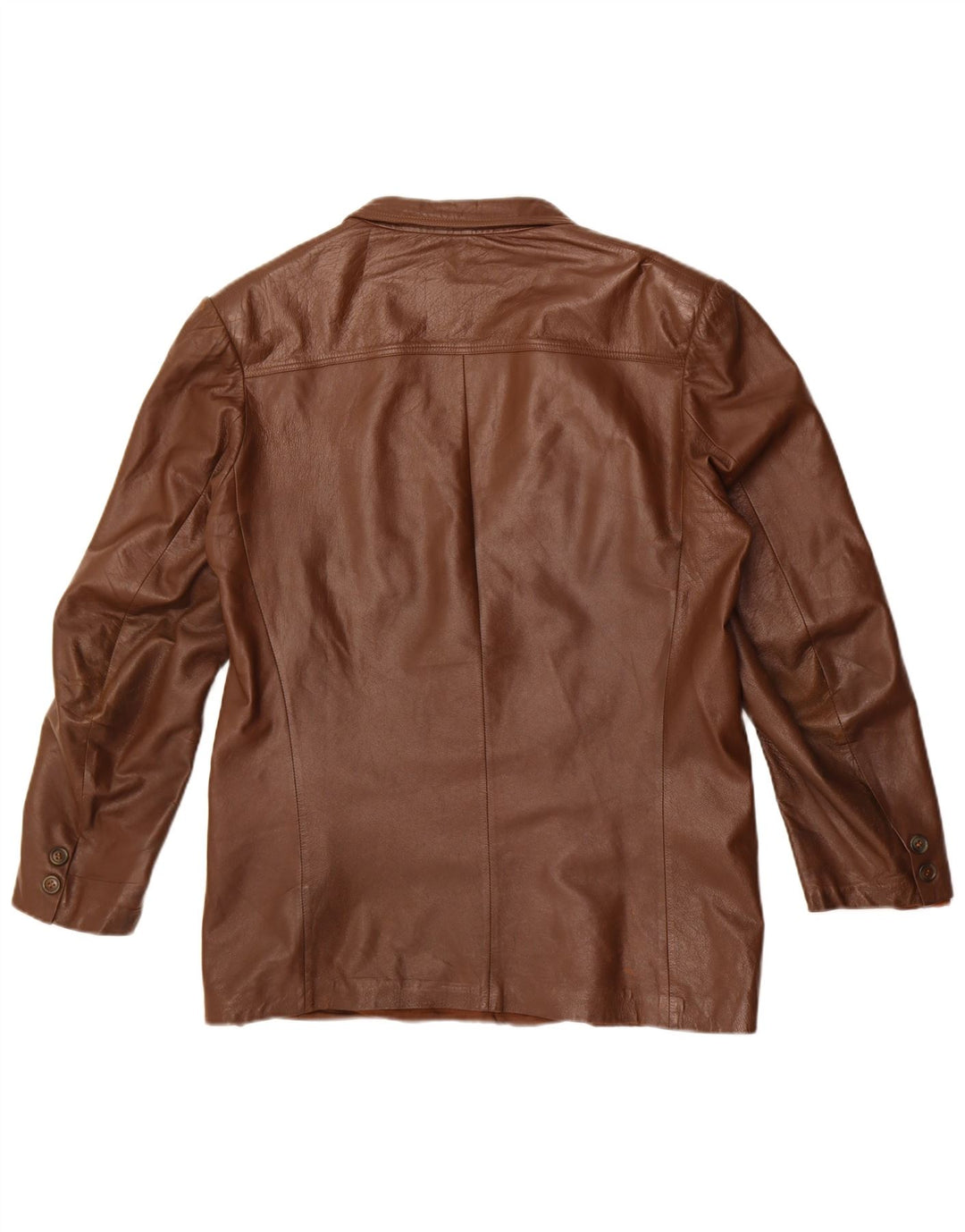 Vintage Herren 2-Knopf-Lederblazerjacke UK 40 Large Braun