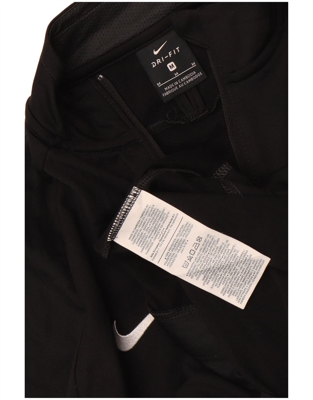 Nike Herren Dri Fit Graphic Trainingsanzug-Top-Jacke aus mittelschwarzem Polyester