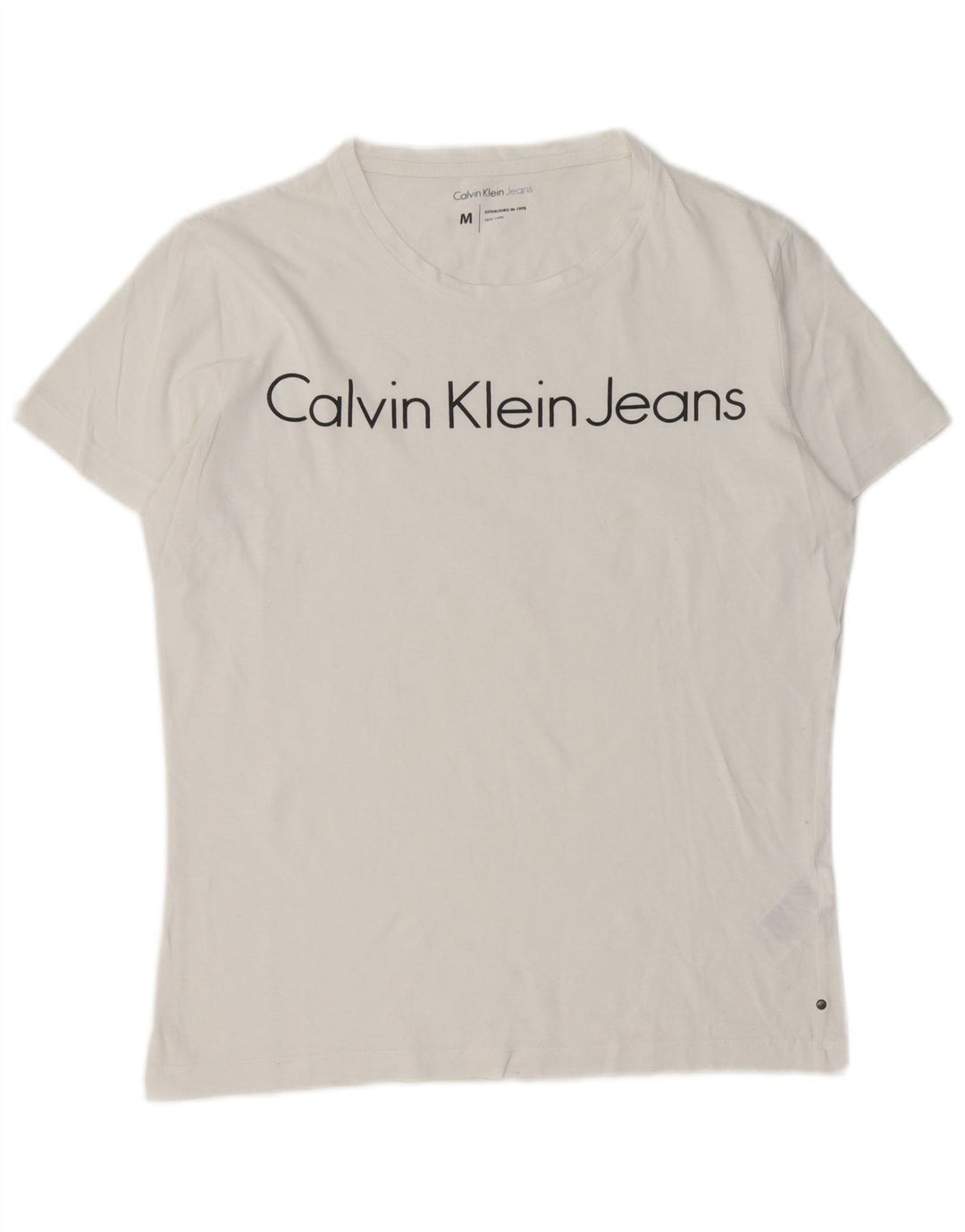 Calvin Klein Jeans Herren-T-Shirt mit Grafik, mittelweiße Baumwolle