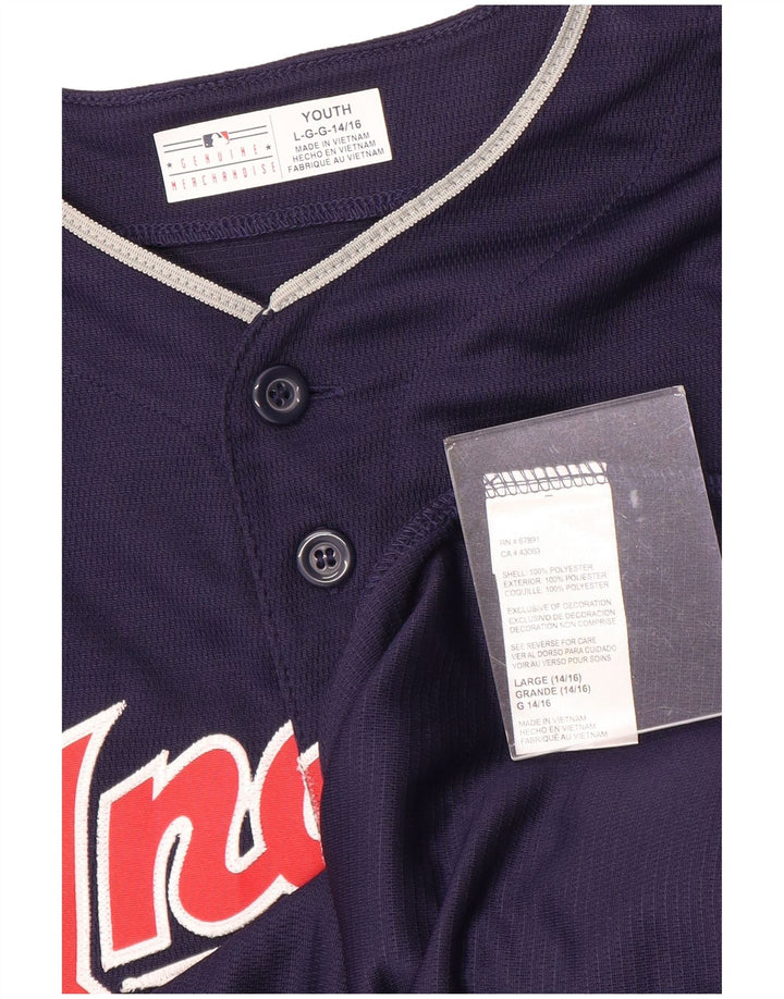 Originalware, Indianer-Jersey-Oberteil für Jungen, 14–15 Jahre, Größe L, Marineblau