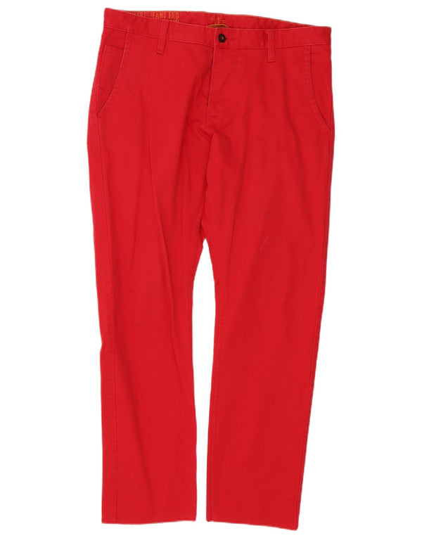 Dockers Herren gerade Chinohose W34 L29 rote Baumwolle