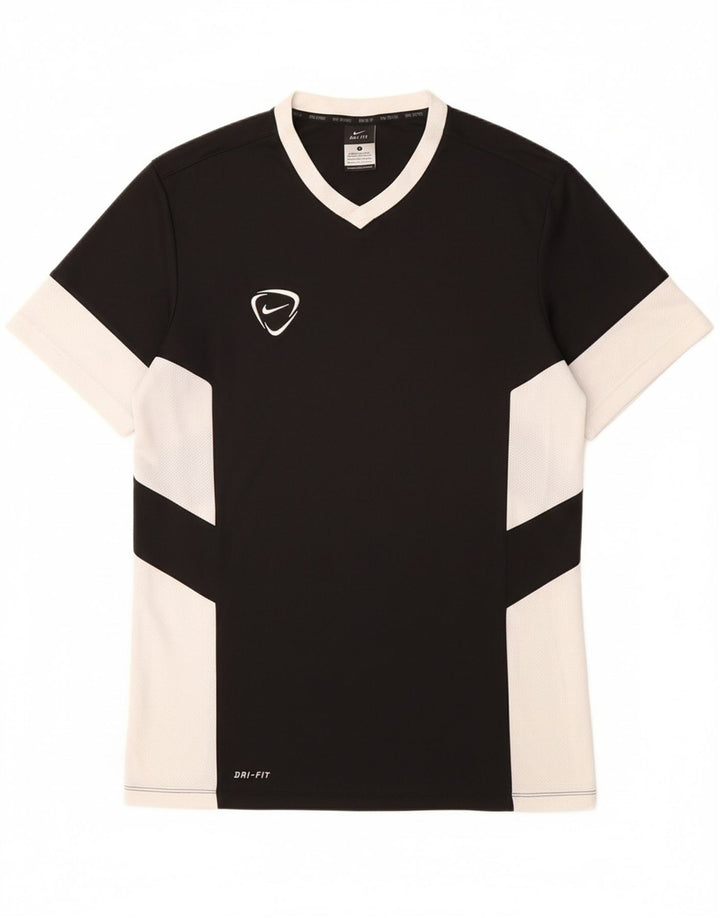 NIKE Mens Dri Fit Graphic T-Shirt Top Large Black Colourblock Polyester Vintage Nike and Second-Hand Nike from Messina Hembry 