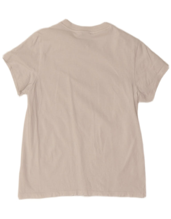 Adidas Damen Grafik T-Shirt Top UK 8 Small Weiße Baumwolle