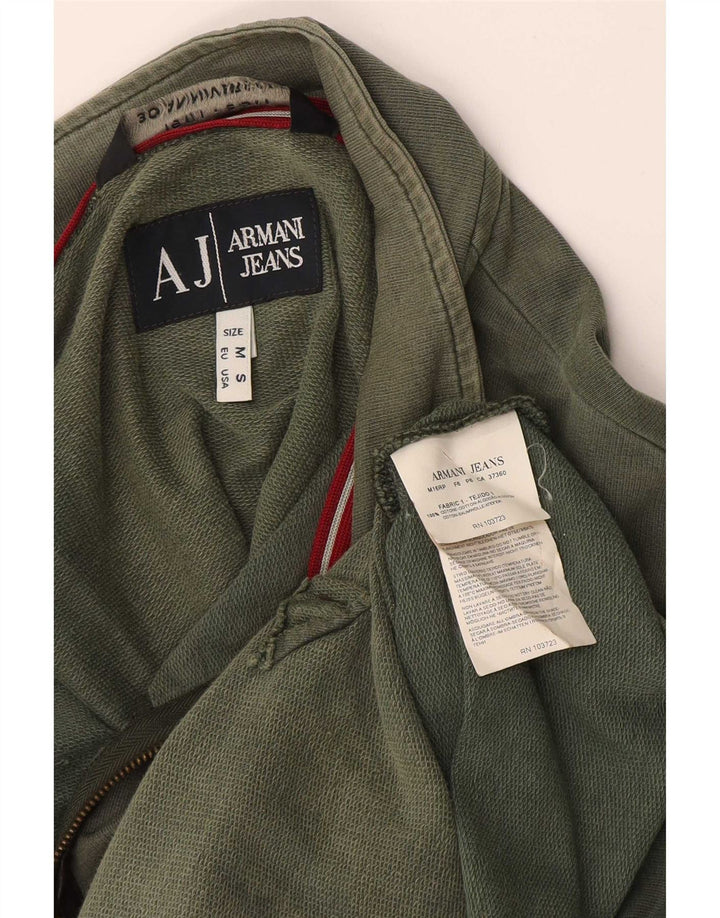 Armani Jeans Herren-Trainingsanzug-Top-Jacke aus mittelgrüner Baumwolle