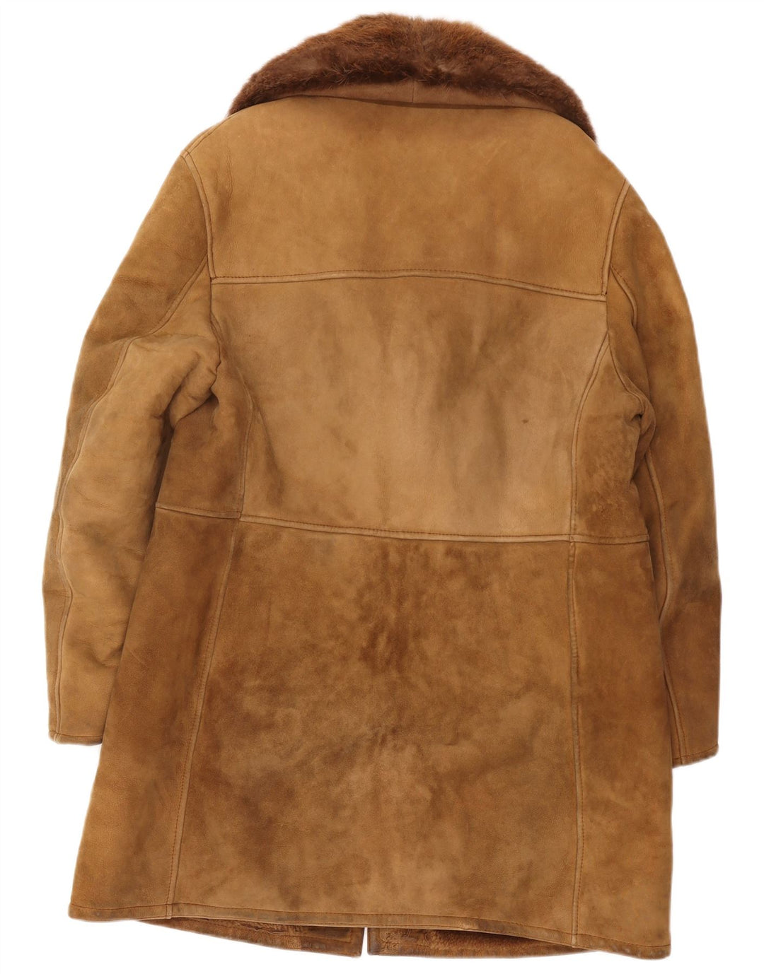 Vintage Herren Shearling Overcoat UK 38 Medium Beige