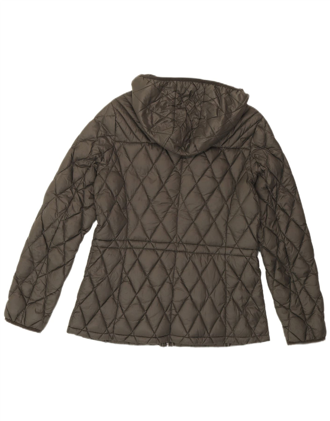 MICHAEL KORS Wattierte Damenjacke mit Kapuze, UK 14, mittelgraues Nylon