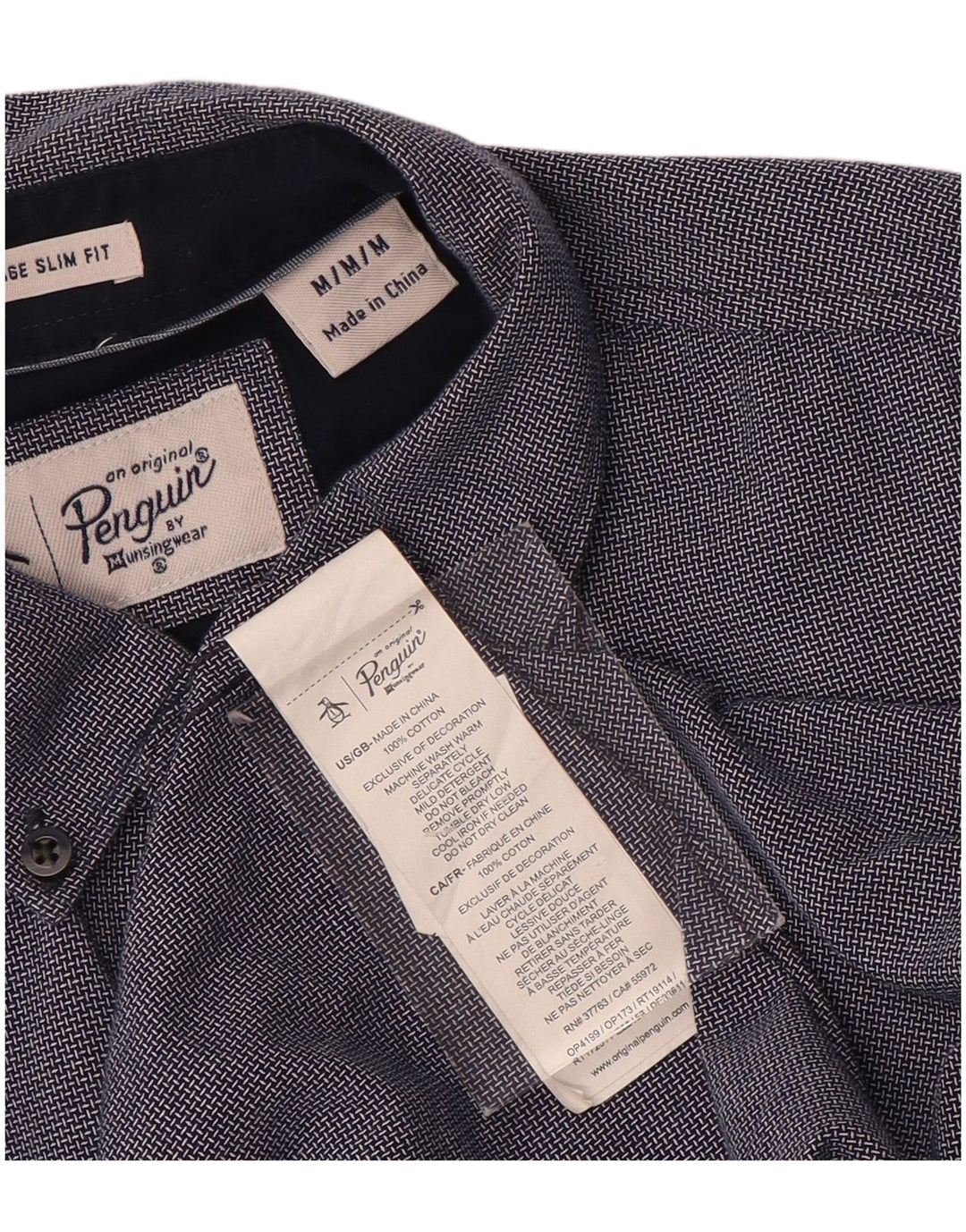Penguin Herren Heritage Slim Fit Hemd aus mittelblauer Baumwolle