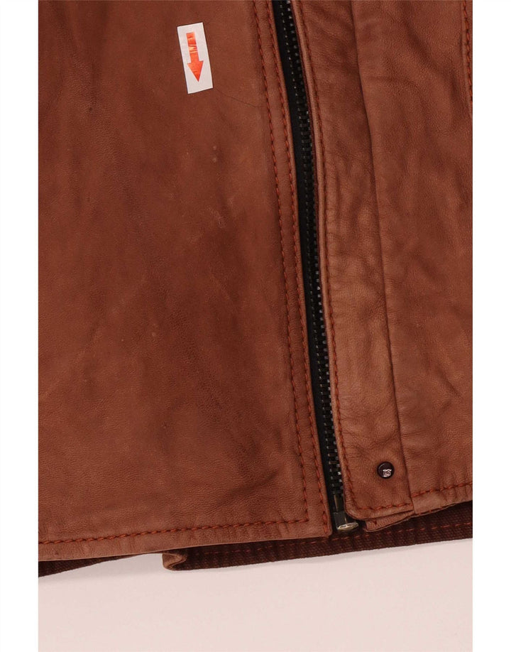 G-Star Herren Wildleder Bikerjacke UK 40 Großes braunes Leder