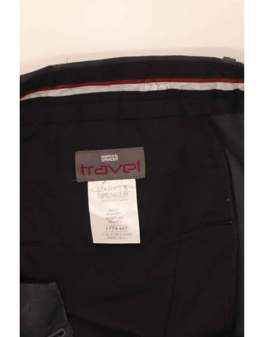 Gerade Herren-Chinohose von Marks & Spencer, W36, L31, Blau, Polyester