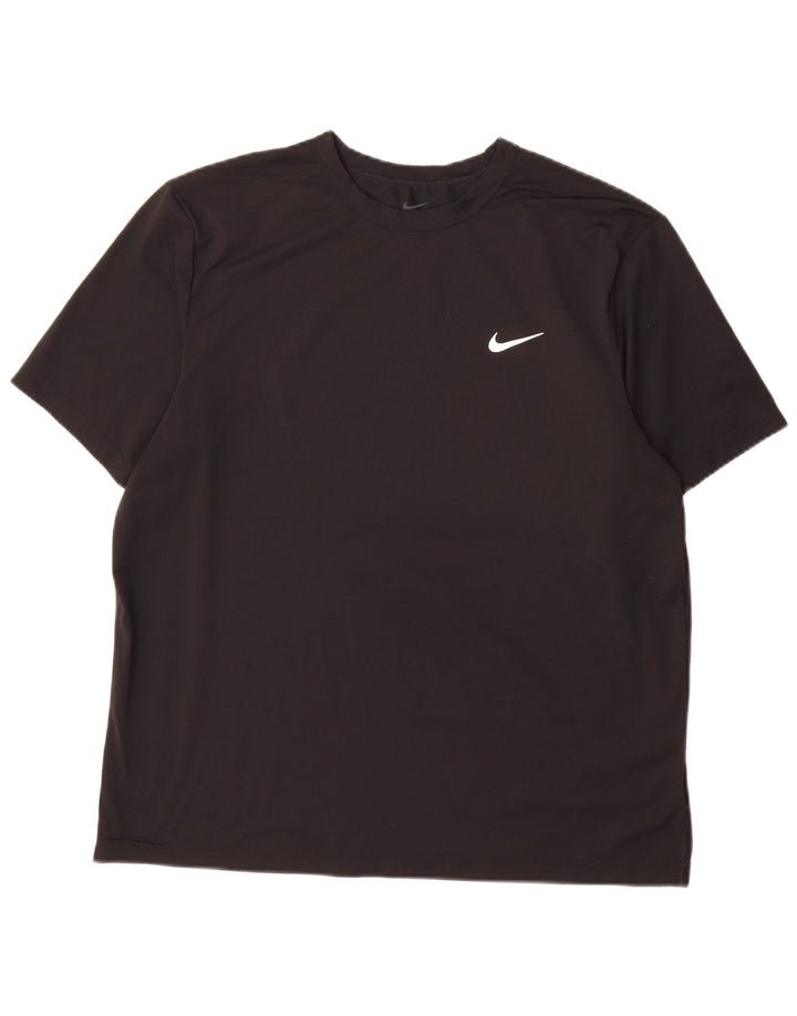 Nike Herren Dri Fit T-Shirt Top Large Schwarz Polyester