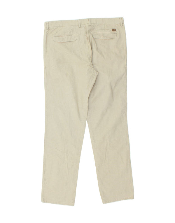 TRUSSARDI Mens Slim Chino Trousers IT 52 XL W36 L31 Beige