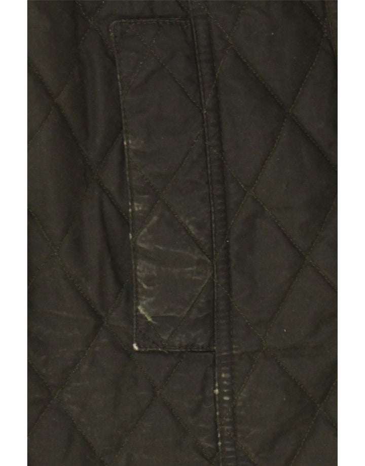 Barbour Damen-Steppjacke aus gewachster Baumwolle, Größe S, Khaki, Baumwolle