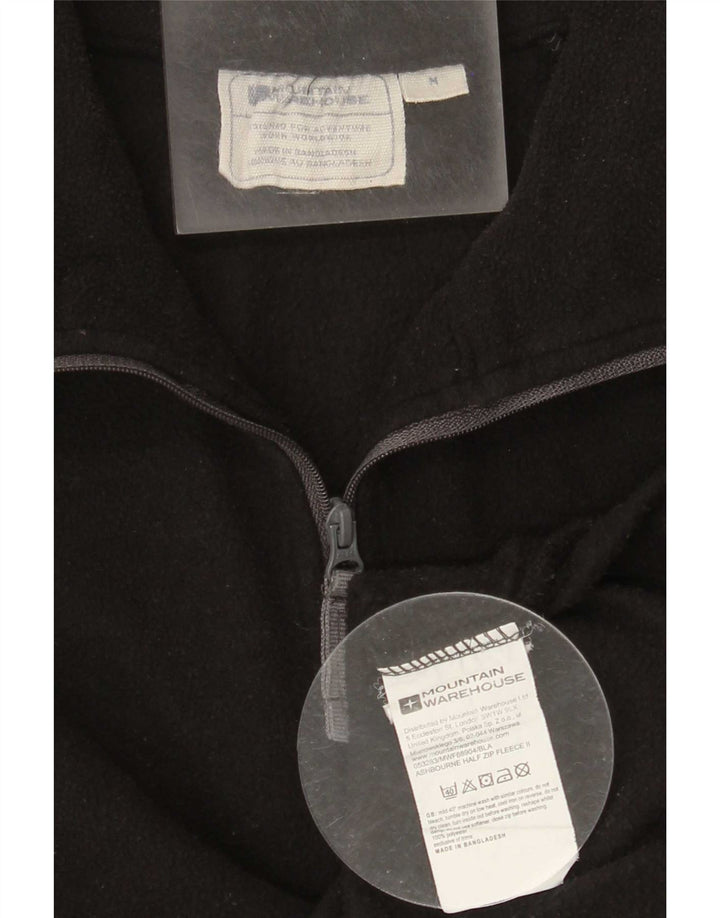 Mountain Warehouse Herren-Fleecepullover mit Reißverschluss am Hals, Mittelschwarzes Polyester