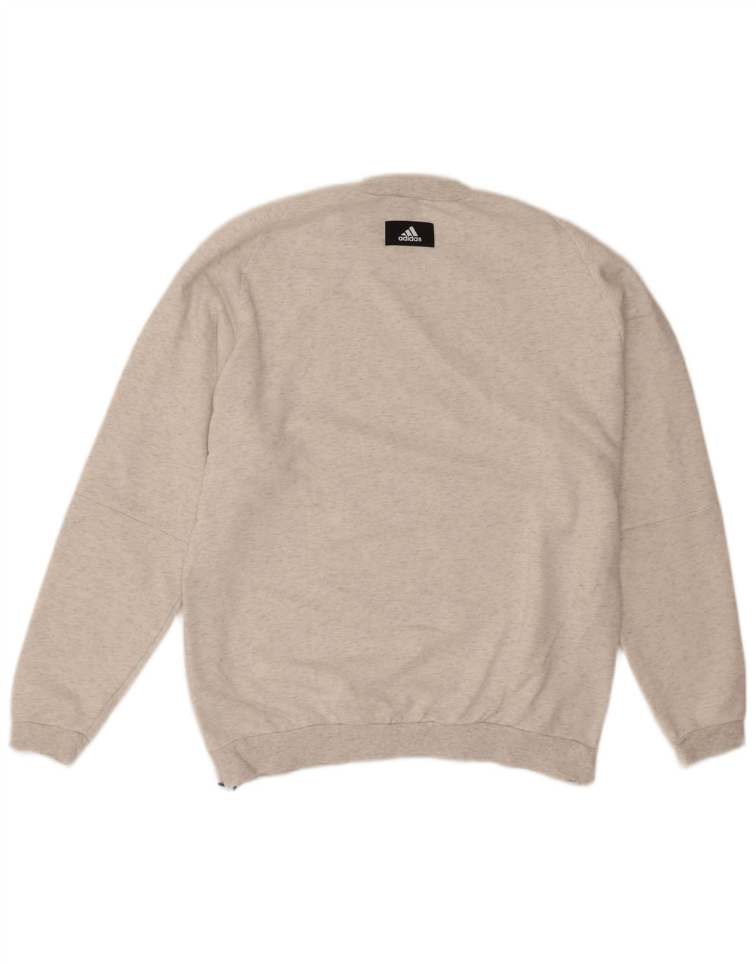 ADIDAS Womens Oversized Graphic Sweatshirt Jumper UK 14 Medium Grey Cotton