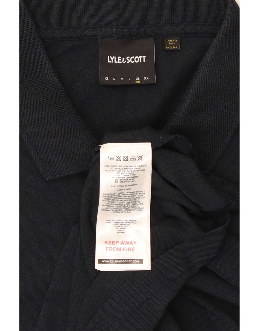 Lyle & Scott Herren Poloshirt XL Marineblau Baumwolle