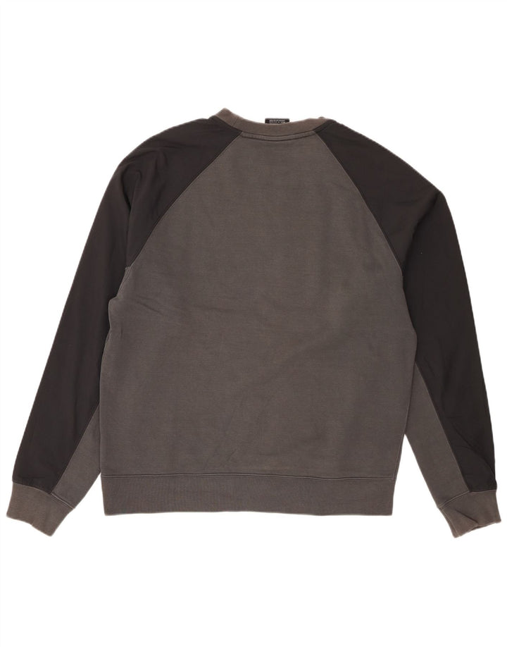 Nike Herren Grafik-Sweatshirt-Pullover aus mittelgrauer Colourblock-Baumwolle