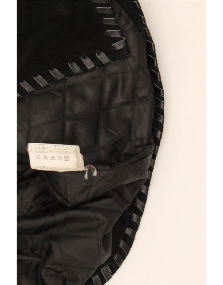 Basics Damen Wildlederjacke UK 12 Mittelschwarzes Leder