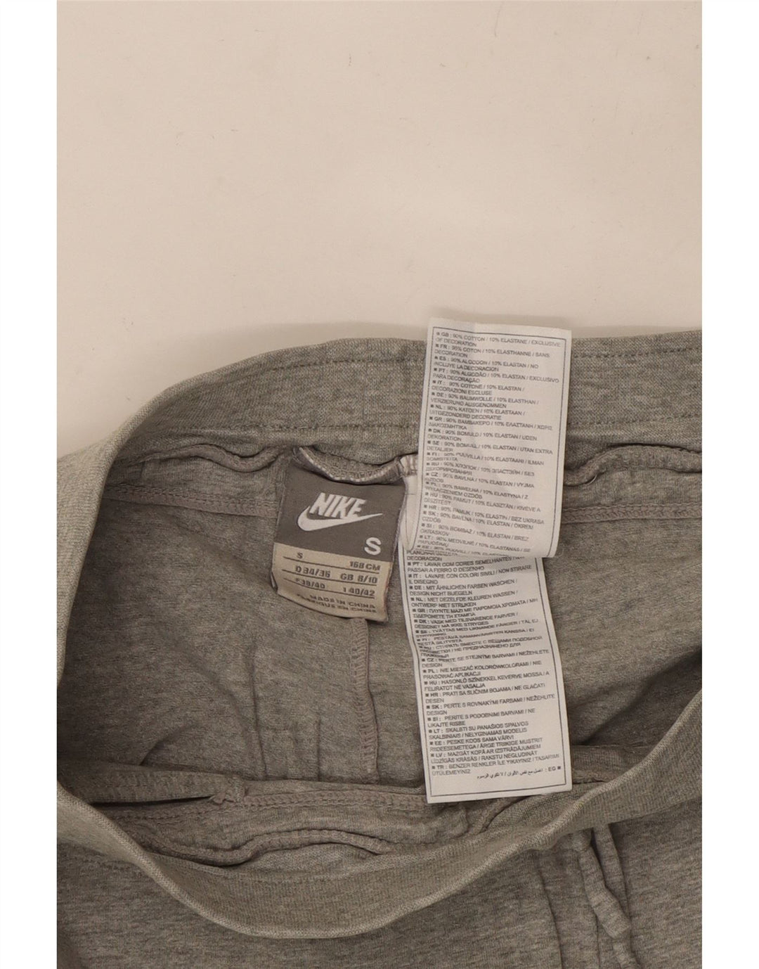 NIKE Damen Sportshorts UK 8/10 Small Graue Baumwolle